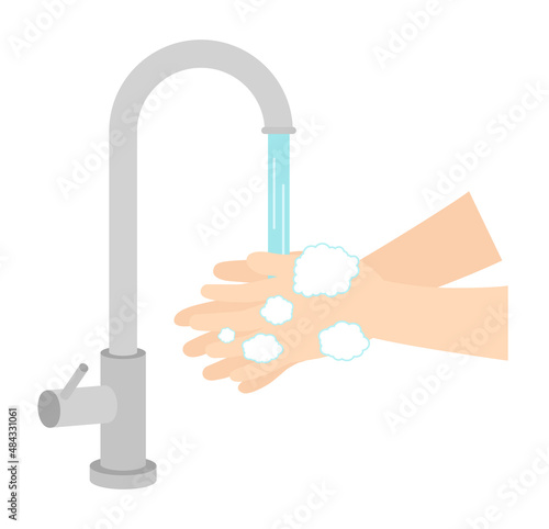 手洗いのイラスト　ベクター素材