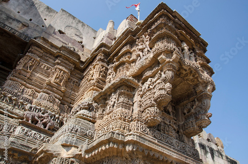 Carved Hira Bhagol, the Eastern gate named after it's architect; Hiradhar, located in Dabhoi, Gujarat, India photo