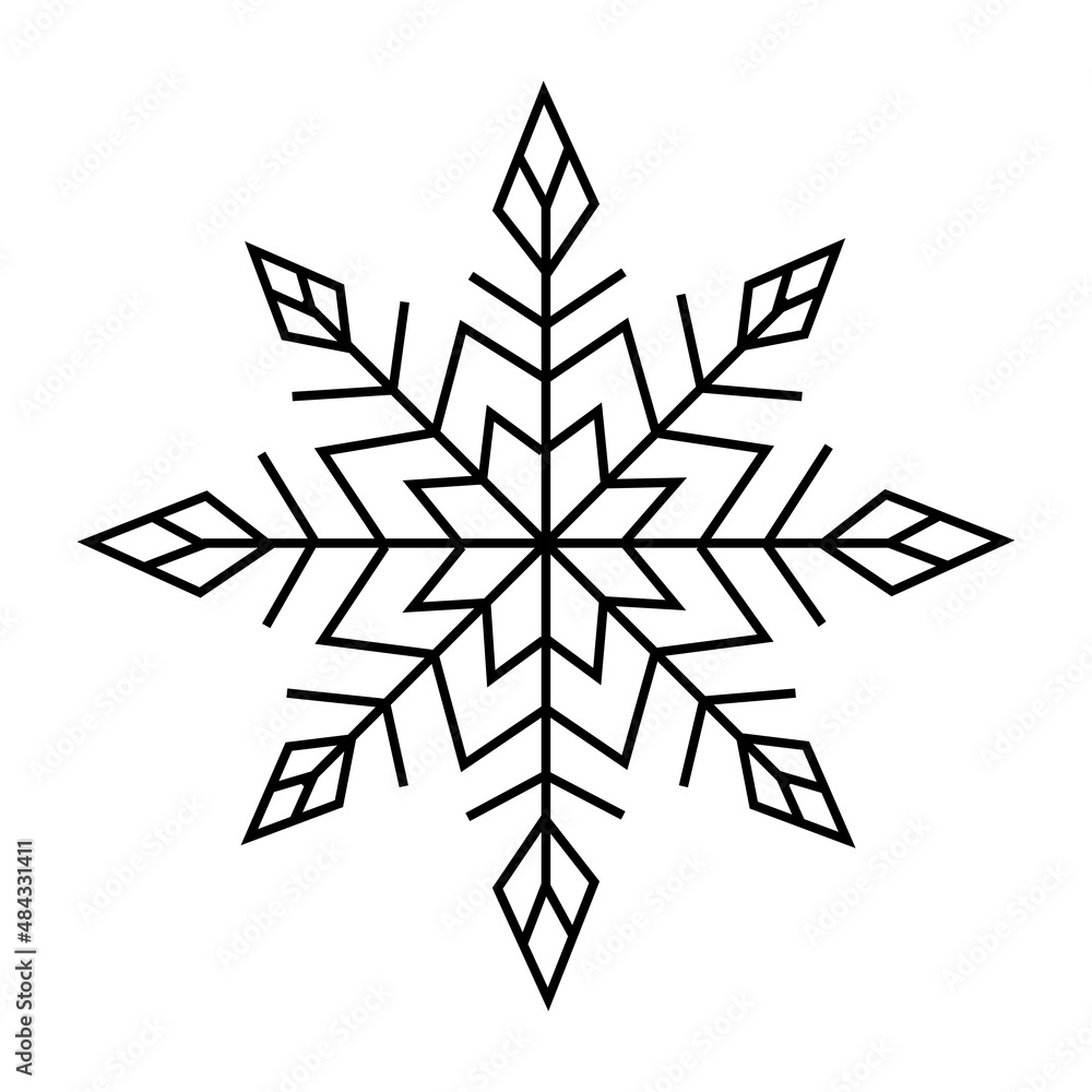 Snowflake icon. Christmas and new year flat line icons. Winter holidays sale decor. Signs and symbols for xmas party celebration, greeting cards. Isolated element. Vector illustration. Snowflake icon. Christmas and new year flat line icons. Winter holidays sale decor. Signs and symbols for xmas party celebration, greeting cards. Isolated element. Vector illustration.