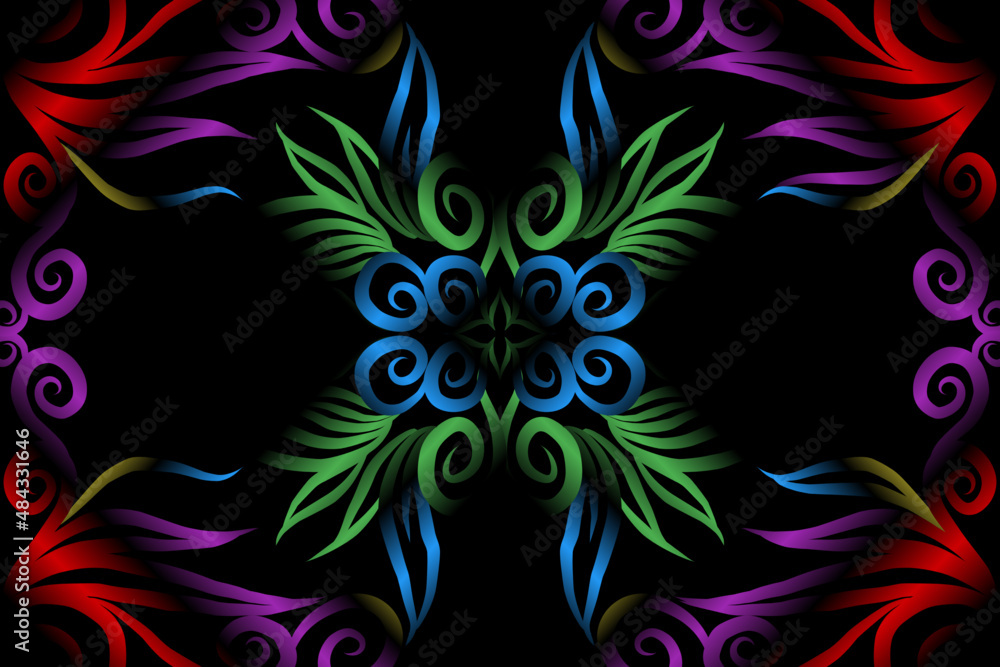colourful caleidoscope classic gradient flower art pattern of traditional tenun batik ethnic dayak ornament for wallpaper ads background sticker or clothing colourful caleidoscope classic gradient flower art pattern of traditional tenun batik ethnic dayak ornament for wallpaper ads background sticker or clothing