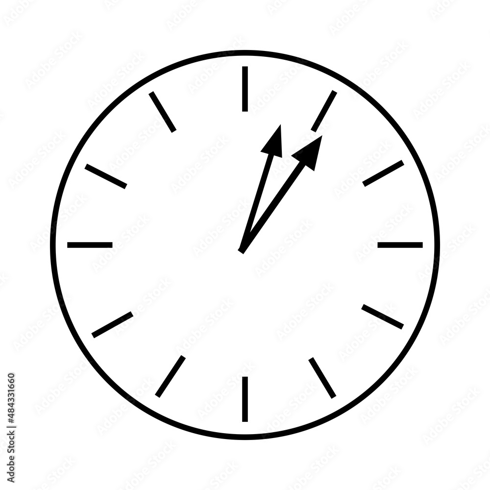 Clock icon in simple style. Christmas and new year flat line icons. Winter holidays sale decor. Signs and symbols for xmas party celebration, greeting cards. Isolated element. Vector illustration. Clock icon in simple style. Christmas and new year flat line icons. Winter holidays sale decor. Signs and symbols for xmas party celebration, greeting cards. Isolated element. Vector illustration.