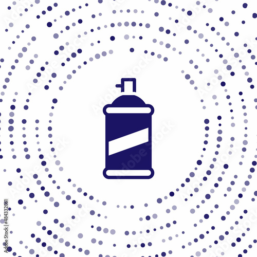 Blue Paint spray can icon isolated on white background. Abstract circle random dots. Vector
