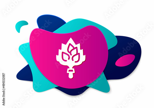 Color Sauna broom icon isolated on white background. Broom from birch twigs, branches for Russian steam bath, sauna, washhouse. Abstract banner with liquid shapes. Vector