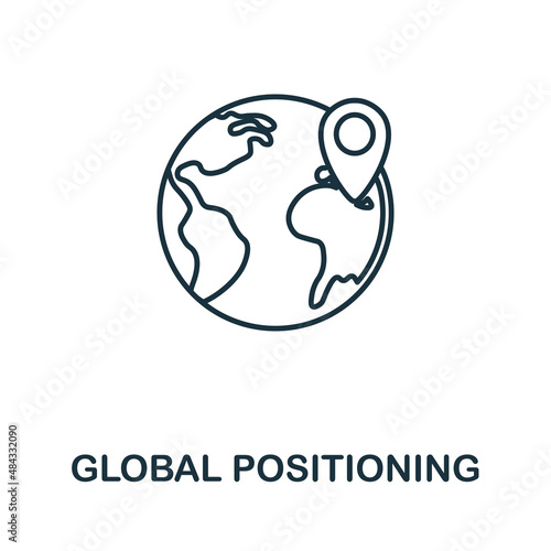 Global Positioning icon. Line element from production management collection. Linear Global Positioning icon sign for web design, infographics and more.