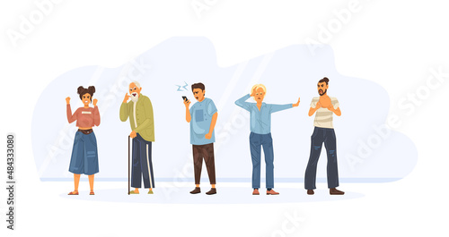 Angry people person. Conflict colleagues, disagreements, negative emotions, aggressively emotionally relationship people. Elderly, couple quarrel, quarrel between husband,wife, friends