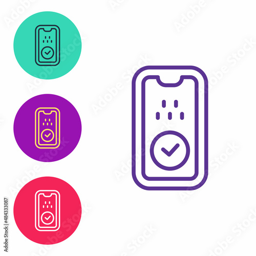 Set line Taxi mobile app icon isolated on white background. Mobile application taxi. Set icons colorful. Vector