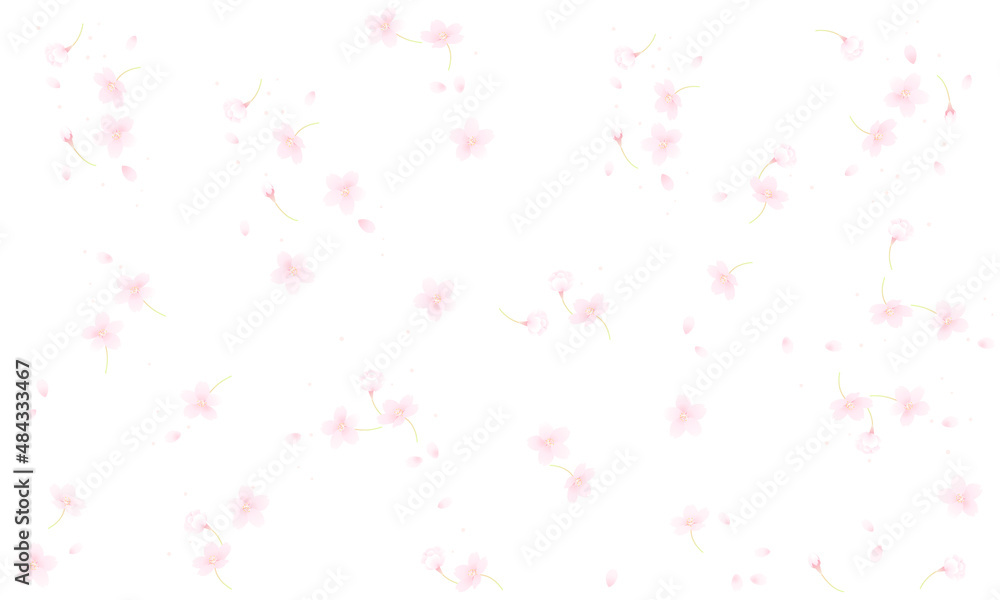 桜の花のベクターイラスト背景(パターン,模様)