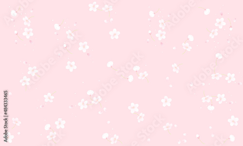 桜の花のベクターイラスト背景(パターン,模様)