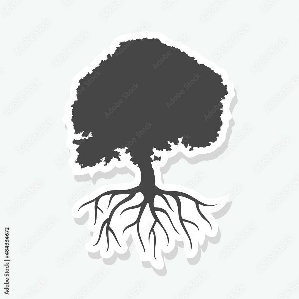 Tree of life logo sticker isolated on white background Stock ...