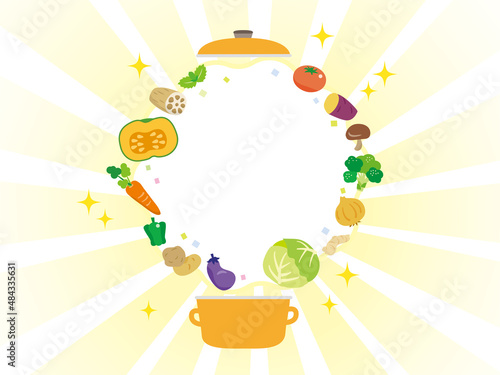 野菜料理のイメージイラスト素材