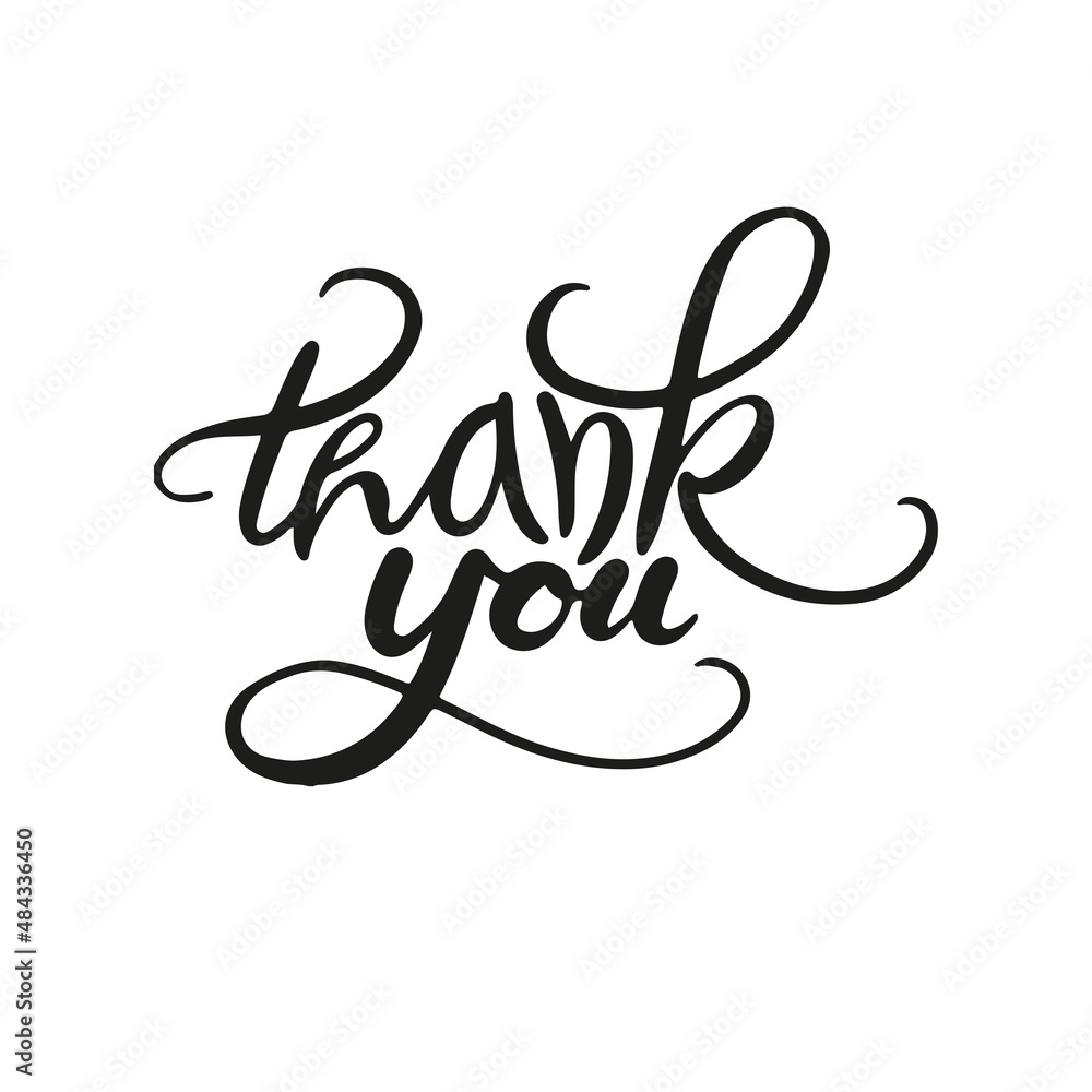 Vector Thank you hand draw a calligraphic. Vector Thank you hand draw a calligraphic.