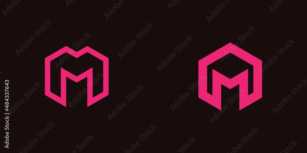 Set of digital modern M logo letter in mono line style. Beautiful logotype initial design for company or personal branding. EPS8 #01 Set of digital modern M logo letter in mono line style. Beautiful logotype initial design for company or personal branding. EPS8 #01