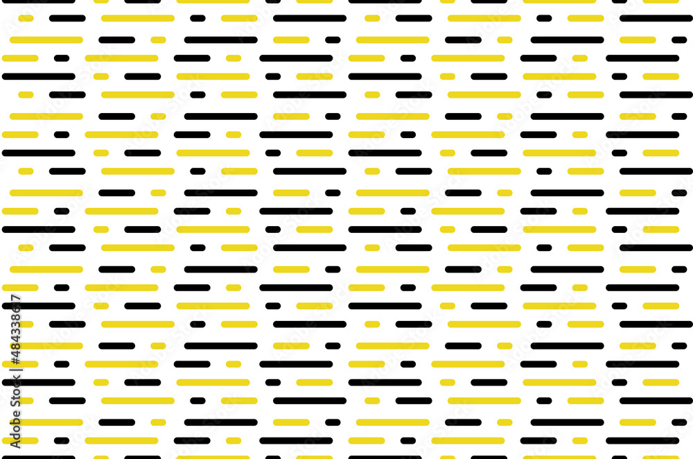 Abstract. Elements geometric seamless pattern yellow, black on white background. Vector. Abstract. Elements geometric seamless pattern yellow, black on white background. Vector.
