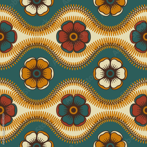 Floral wallpapers inspired by retro 60s wallpapers and fabrics