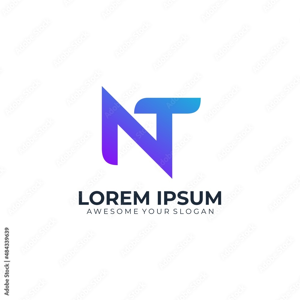 modern gradient logo letter NT modern gradient logo letter NT