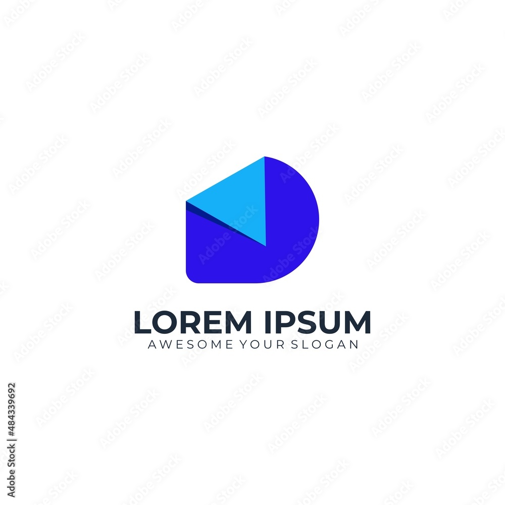 Modern lettering logo D business logo template Modern lettering logo D business logo template