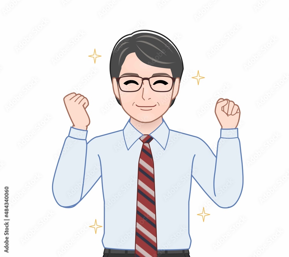 仕事中の中年男性 仕事中の中年男性