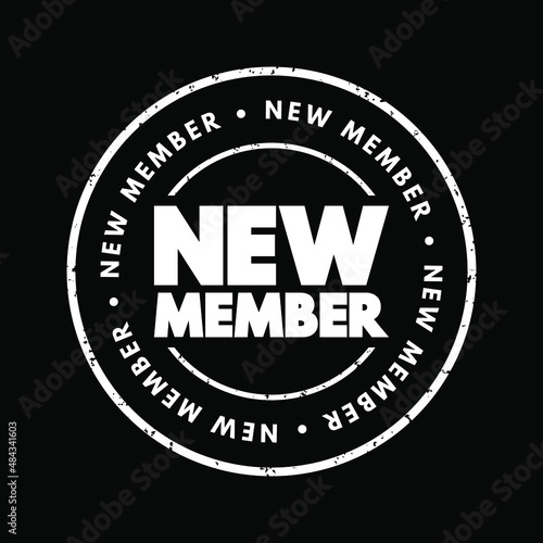 New Member text stamp, concept background