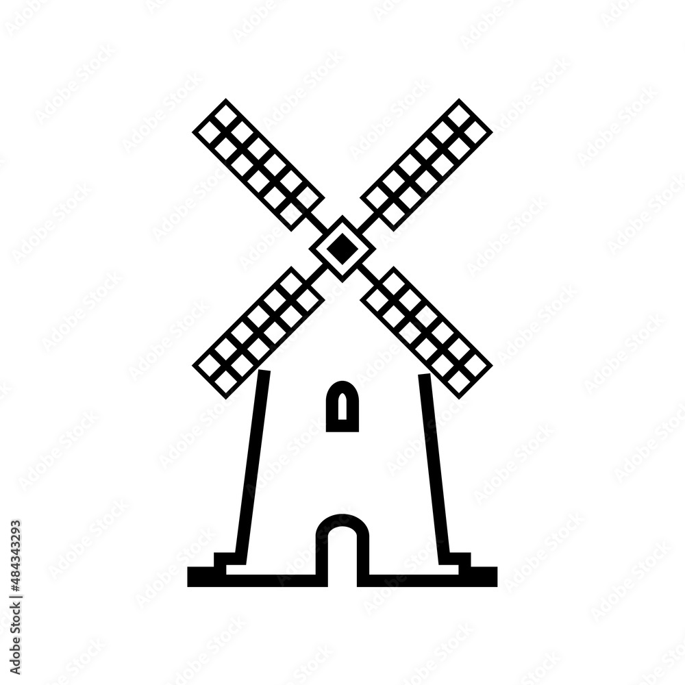 Mill line icon, vector outline logo isolated on white background Mill line icon, vector outline logo isolated on white background