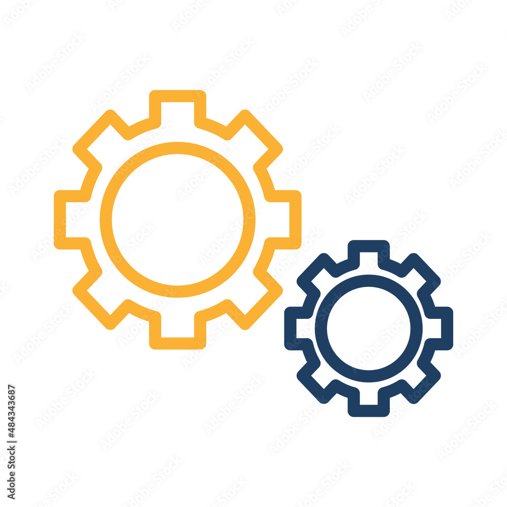 Gears Vector icon which is suitable for commercial work and easily modify or edit it

