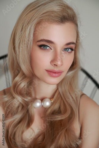 Portrait of a beautiful blonde girl.