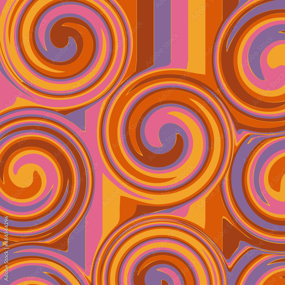 Abstract retro rainbow background. Psychedelic Aesthetic 70s-90s vector illustration