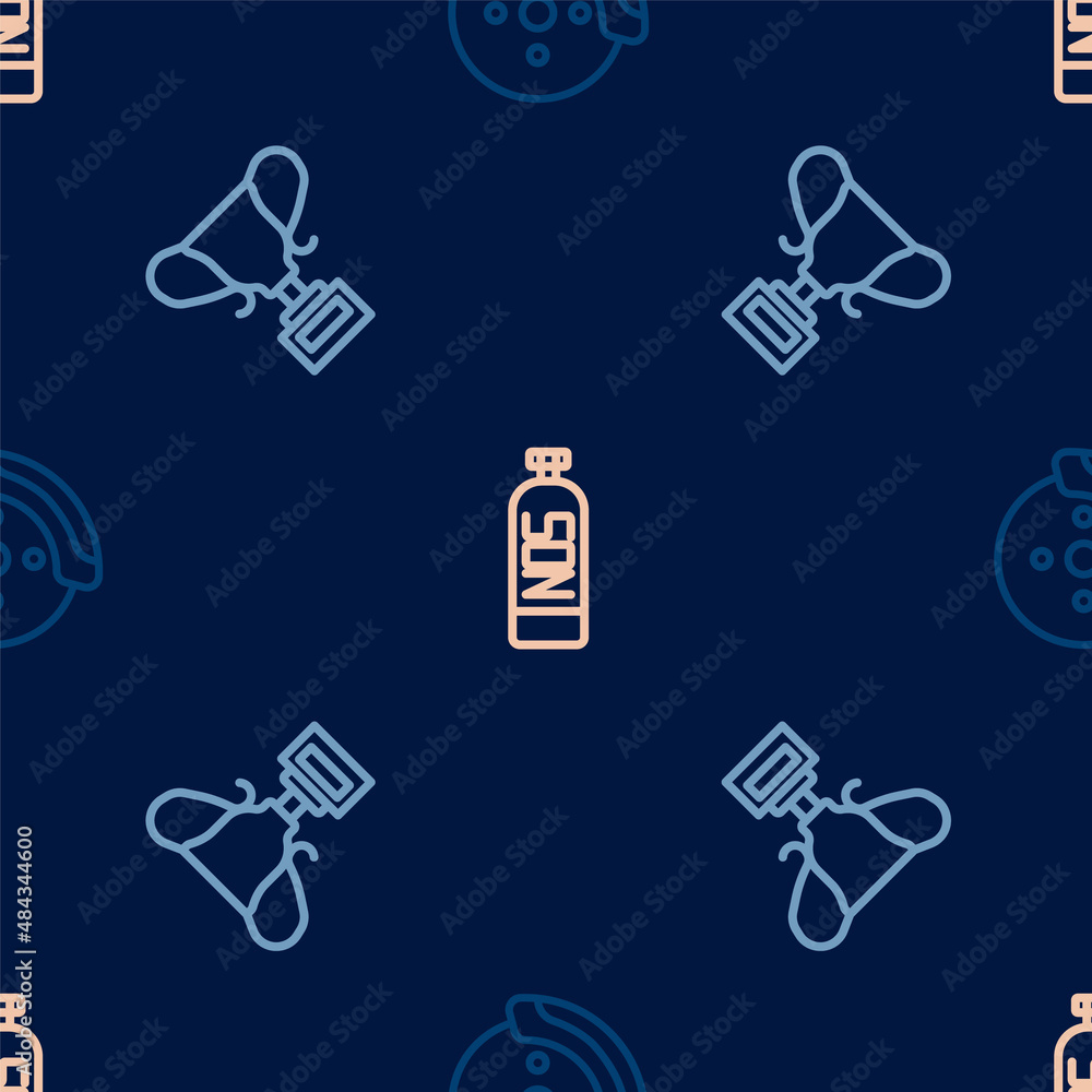 Set line Car brake disk with caliper, Award cup and Nitrous oxide on seamless pattern. Vector Set line Car brake disk with caliper, Award cup and Nitrous oxide on seamless pattern. Vector