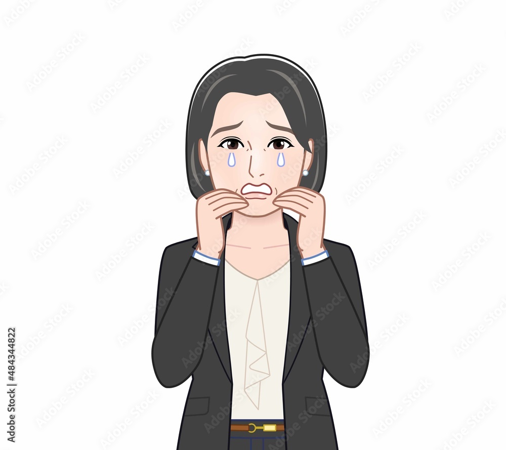 カジュアルスーツを着た中年の女性 カジュアルスーツを着た中年の女性