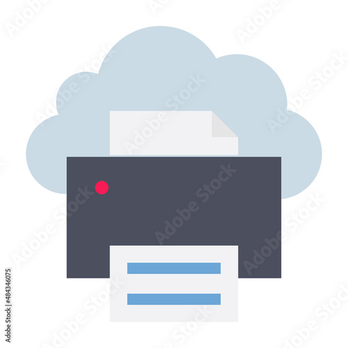 Flat color icon for wireless printer.