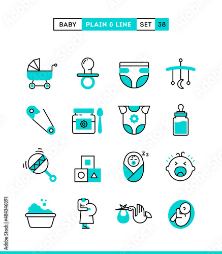 Baby, pregnancy, birth, toys and more,icons