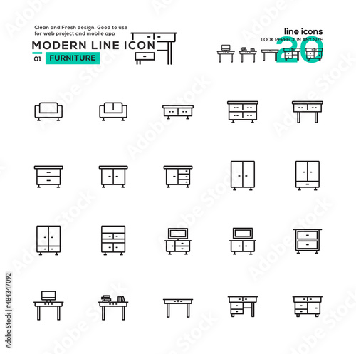 Furniture icon set