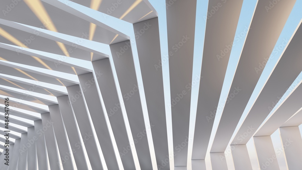 Naklejka premium Abstract architecture background geometric pattern of design 3d render