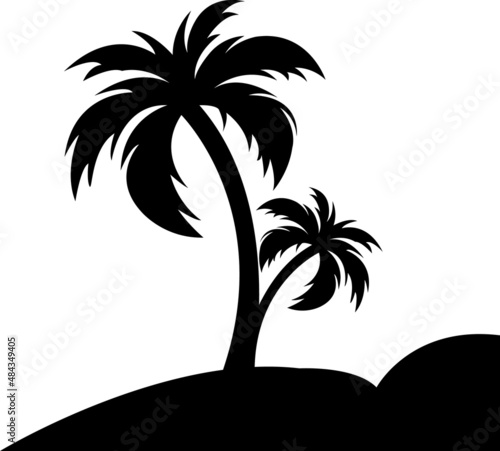  Palm icons set isolateed, black on a white background.eps