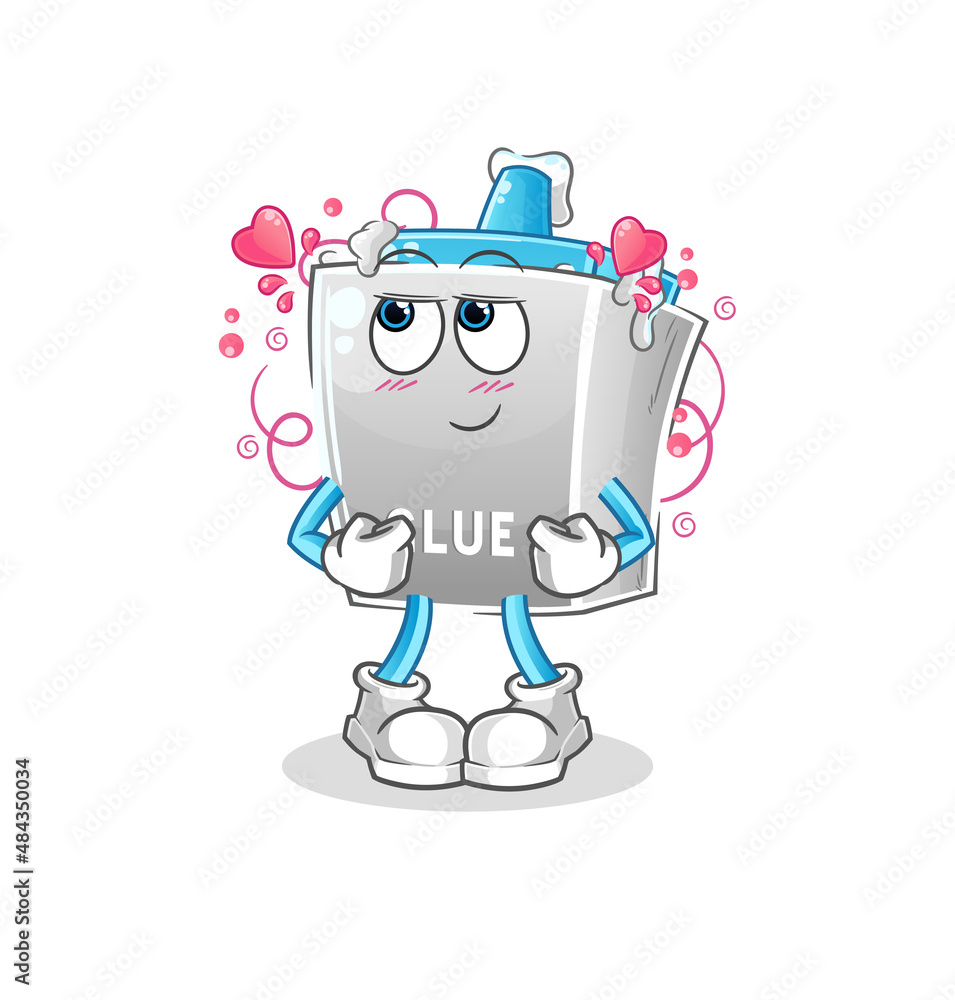 glue shy vector. cartoon character glue shy vector. cartoon character