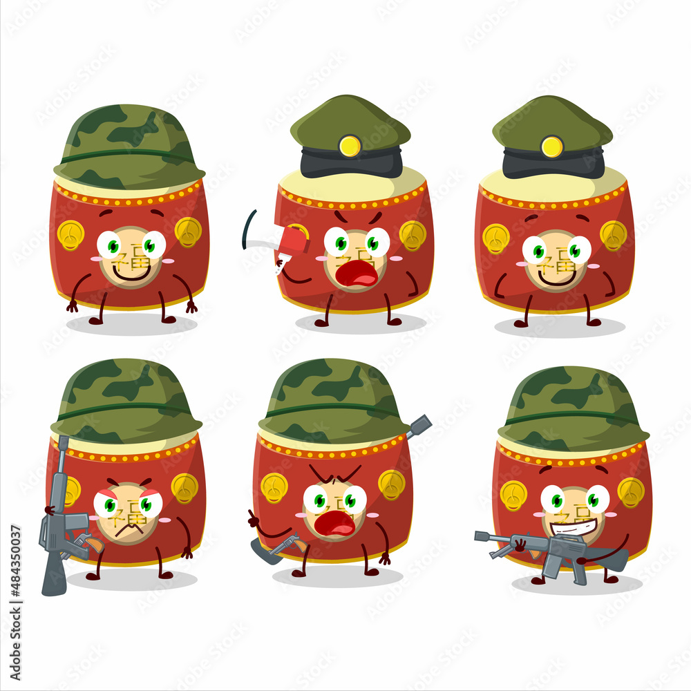 A charming soldier red chinese drum cartoon picture bring a gun machine A charming soldier red chinese drum cartoon picture bring a gun machine