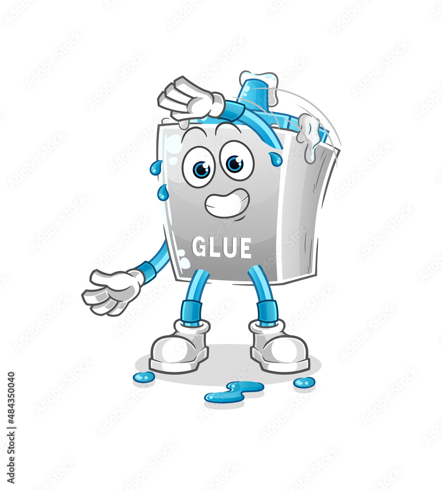 glue stretching character. cartoon mascot vector glue stretching character. cartoon mascot vector