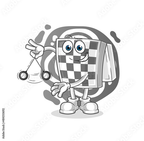 chessboard hypnotizing cartoon. cartoon mascot vector