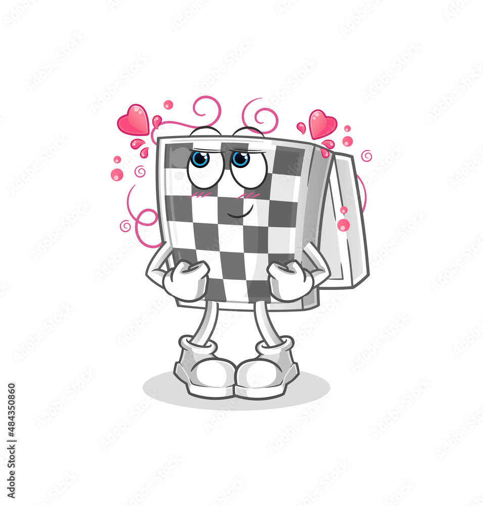 chessboard shy vector. cartoon character