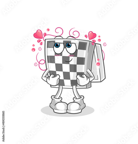 chessboard shy vector. cartoon character © dataimasu