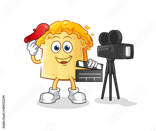 bread with honey director mascot. cartoon vector