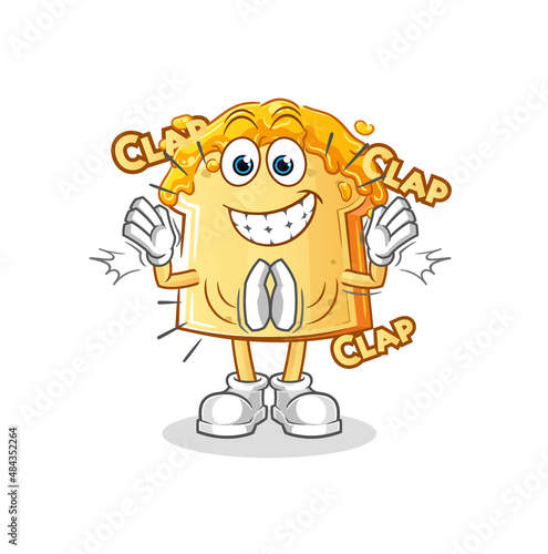bread with honey applause illustration. character vector