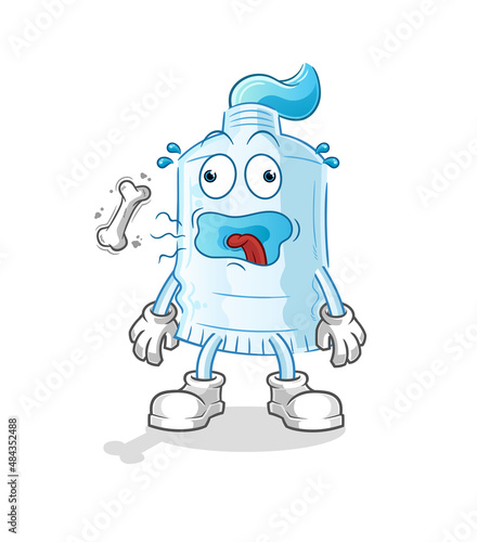 toothpaste burp mascot. cartoon vector