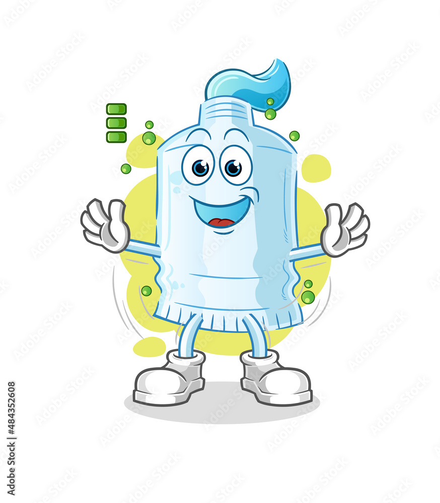 toothpaste full battery character. cartoon mascot vector toothpaste full battery character. cartoon mascot vector