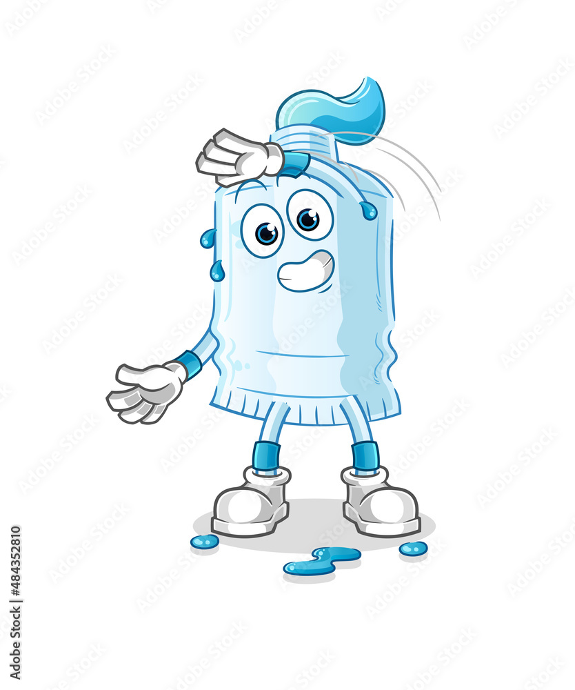 toothpaste stretching character. cartoon mascot vector toothpaste stretching character. cartoon mascot vector