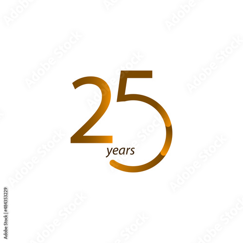 25 Years Anniversary Celebration Vector Template Design Illustration