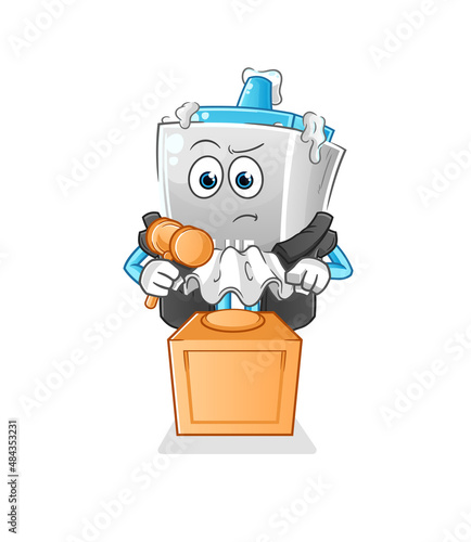 glue judge holds gavel. character vector