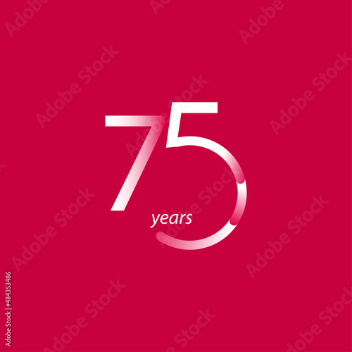 75 Years Anniversary Celebration Vector Template Design Illustration