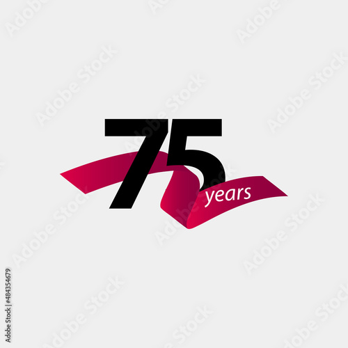 75 Years Anniversary Celebration Vector Template Design Illustration