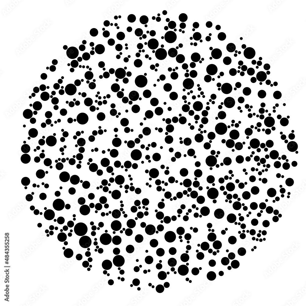Circular dotted frame background. Circle dots. Design element for medical, treatment, cosmetic. Round border using halftone circle dots texture. Vector illustration Circular dotted frame background. Circle dots. Design element for medical, treatment, cosmetic. Round border using halftone circle dots texture. Vector illustration