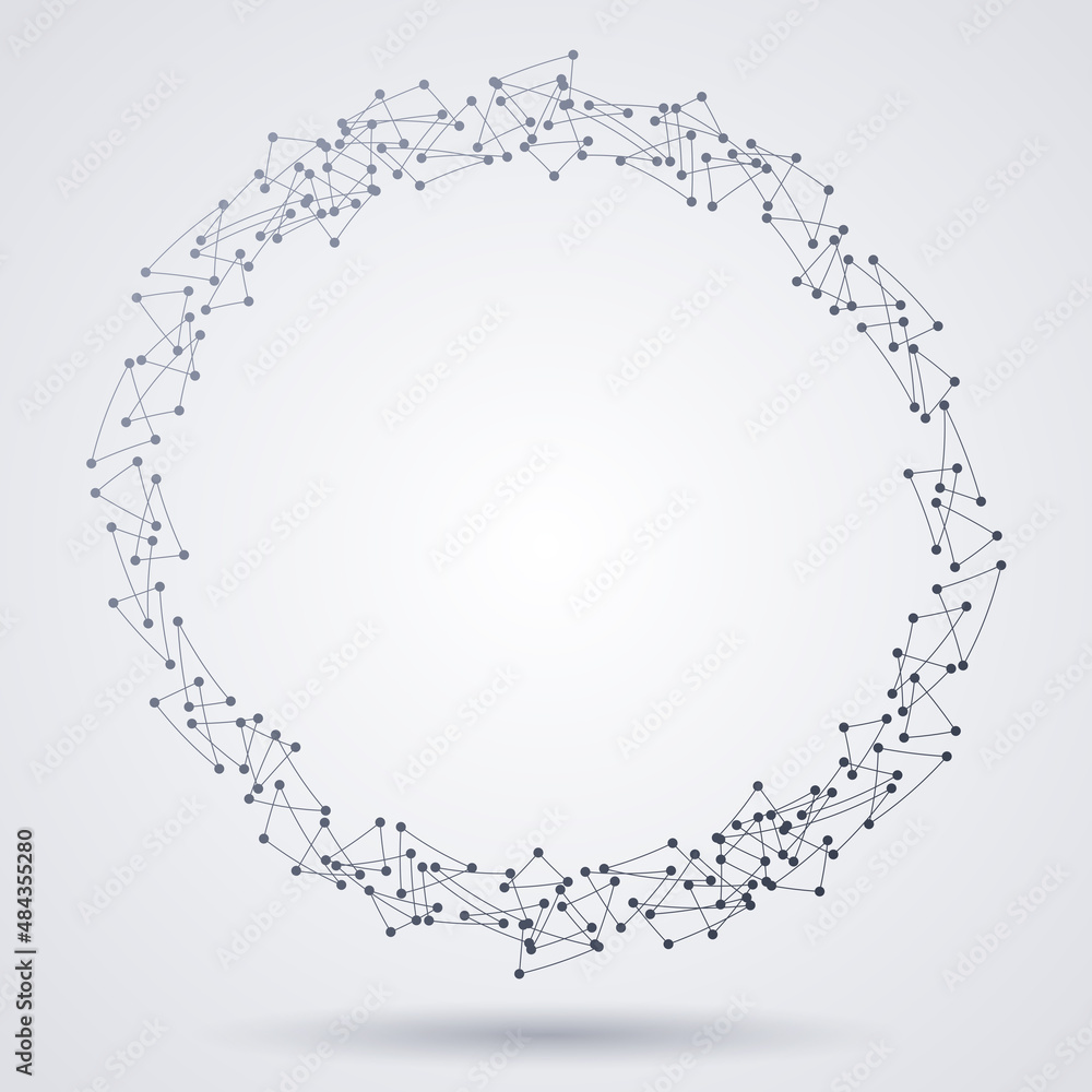 Abstract vector background. Abstract swirl form with connected lines and dots. Abstract vector background. Abstract swirl form with connected lines and dots.